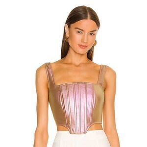 Nicholas Pia iridescent corset top in metallic rose NWT